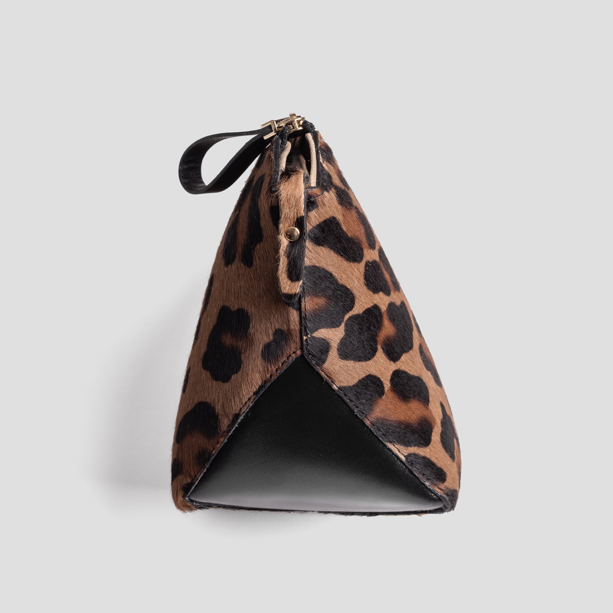 Trousse maquillage | cuir façon poulain léopard