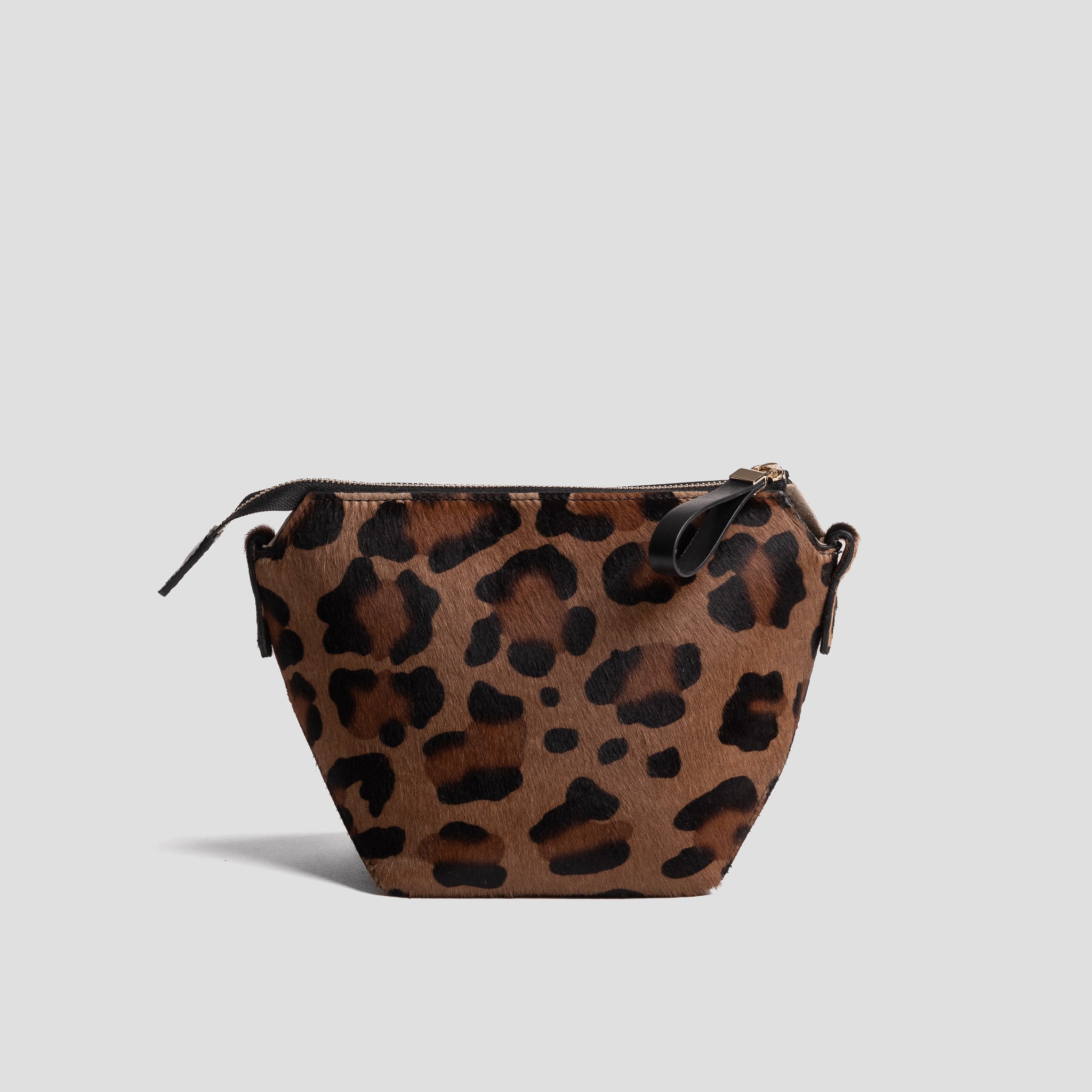 Trousse maquillage | cuir façon poulain léopard