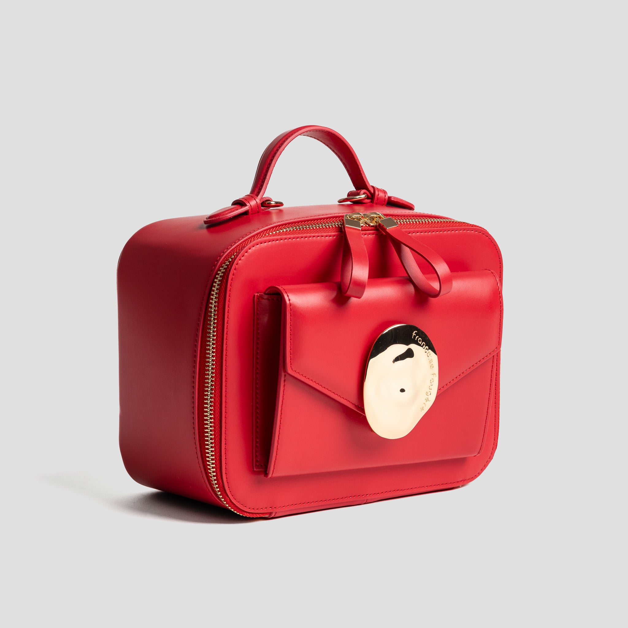 Vanity case | cuir lisse rouge lipstick