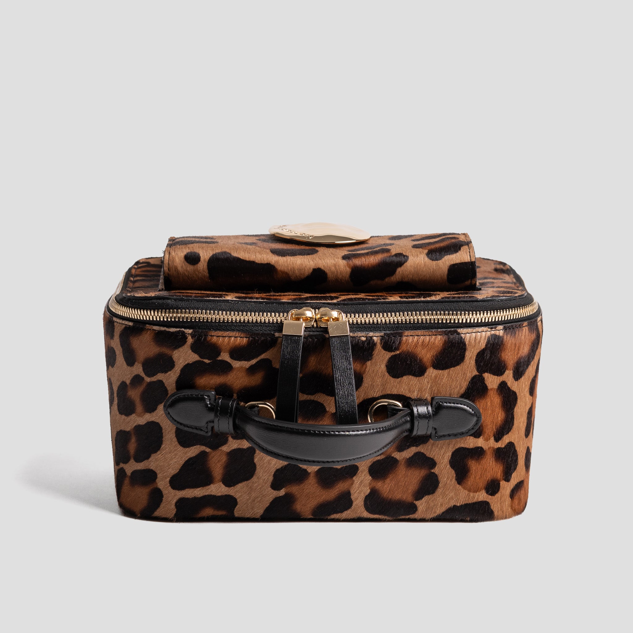 Vanity case | cuir façon poulain léopard