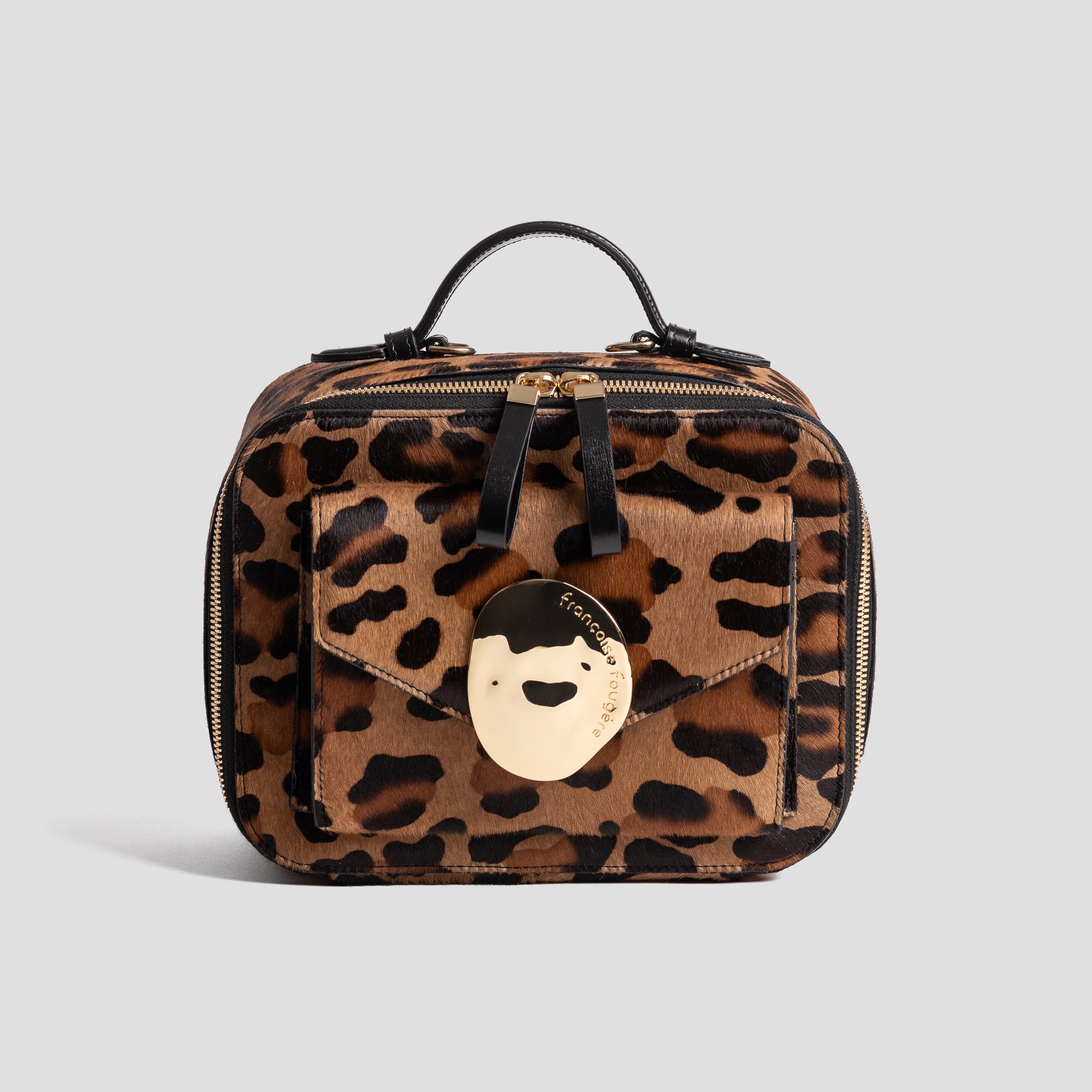 Vanity case | cuir façon poulain léopard