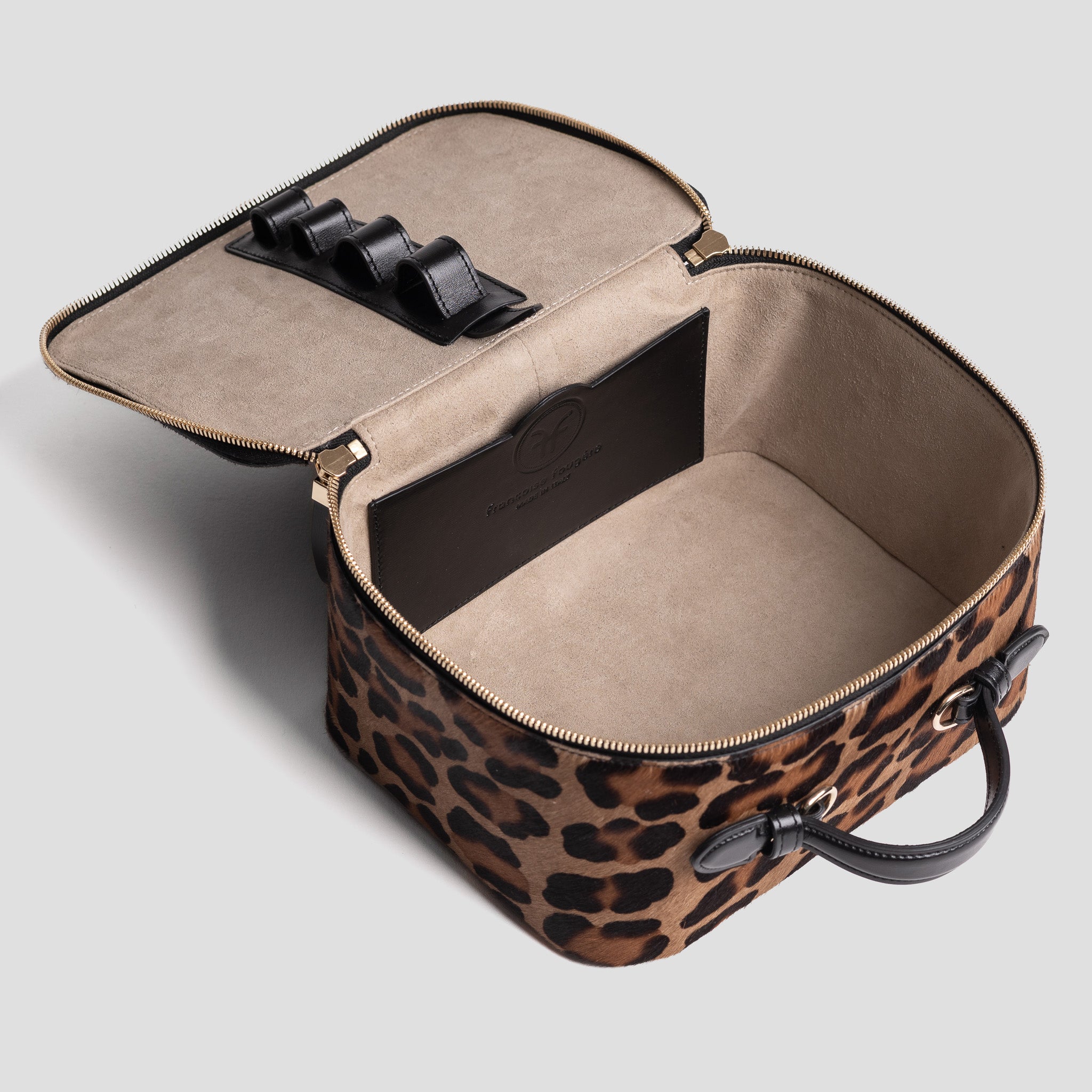 Vanity case | cuir façon poulain léopard