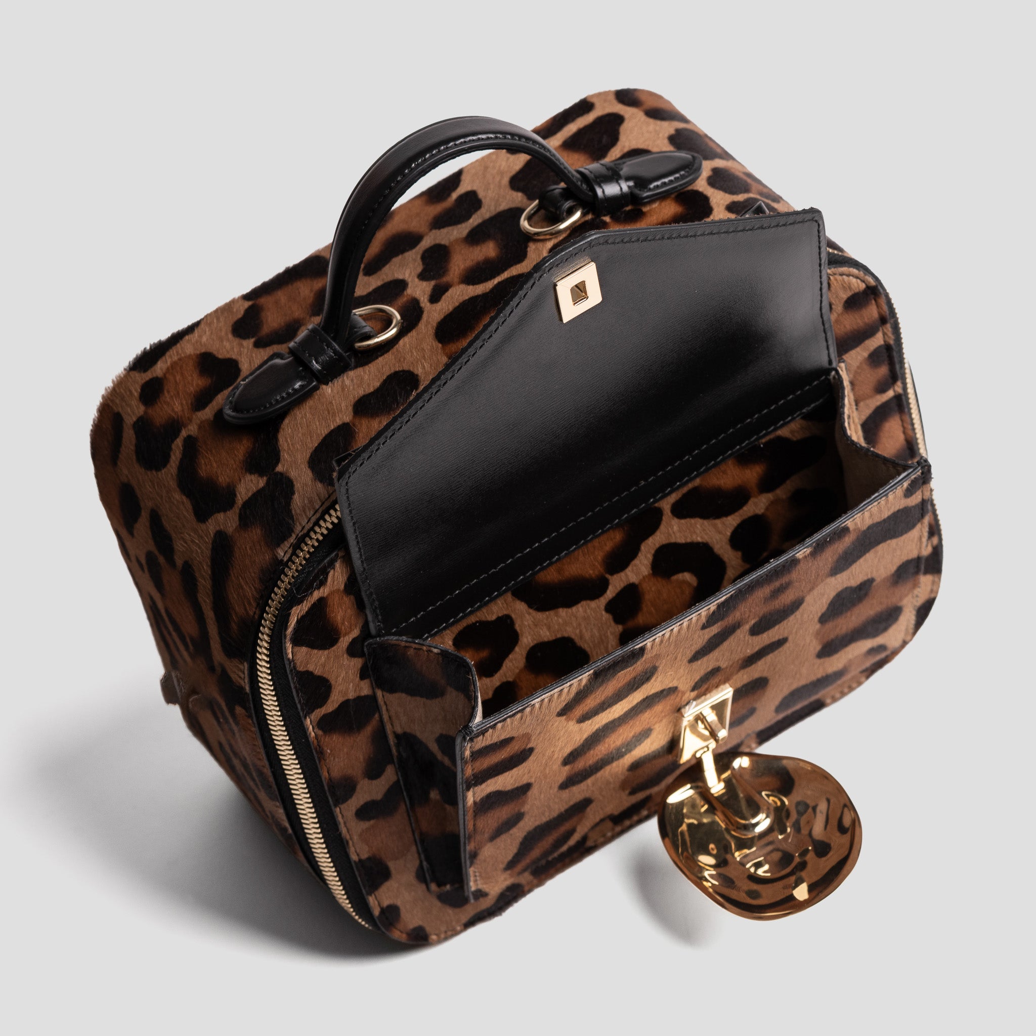 Vanity case | cuir façon poulain léopard