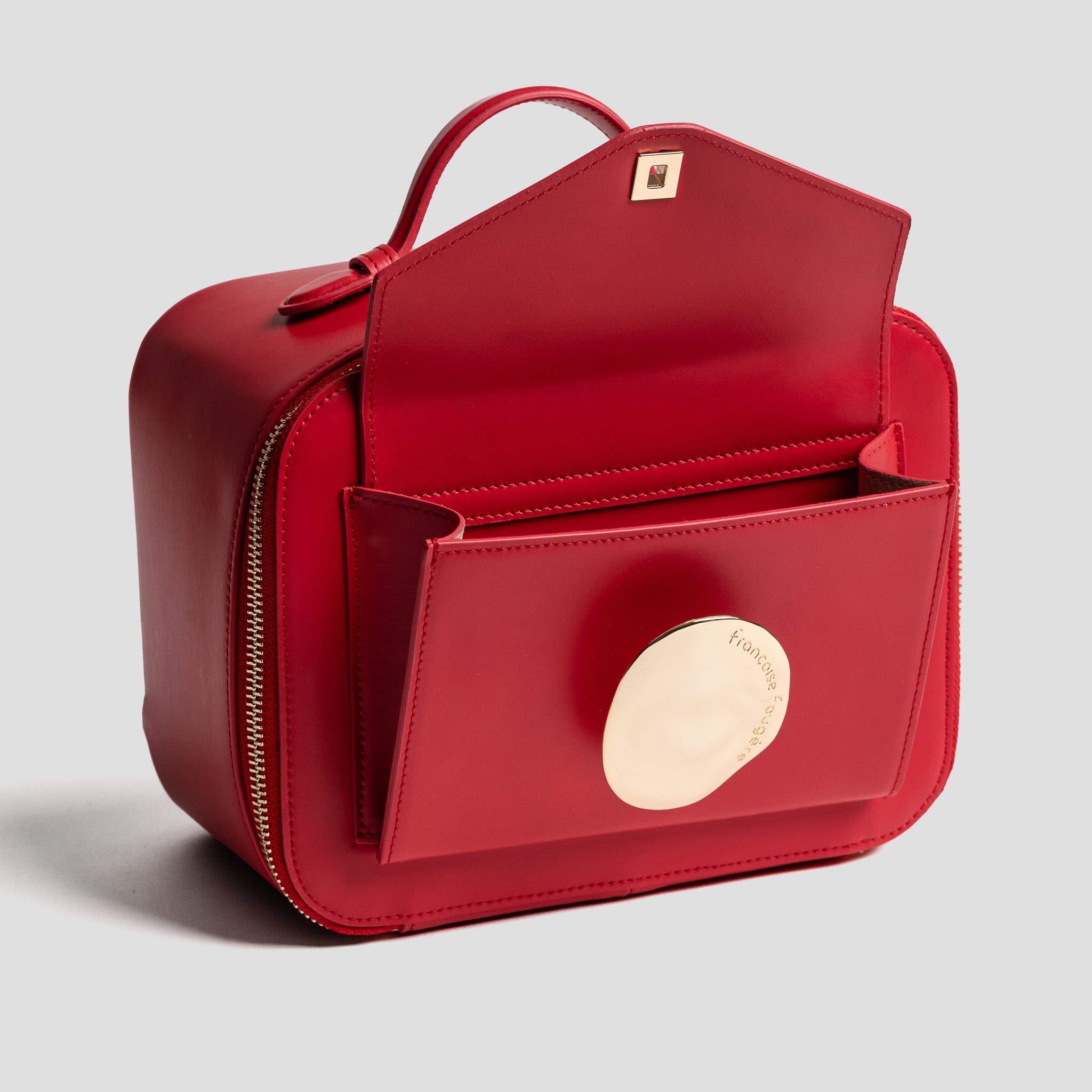 Vanity case | cuir lisse rouge lipstick