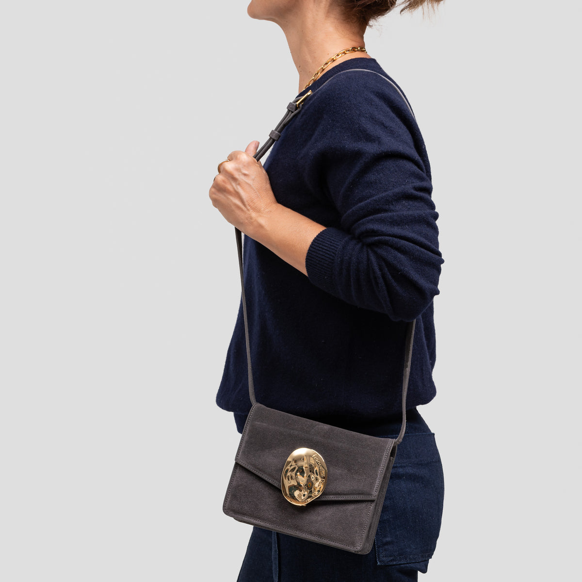 Appolonia | cuir suede gris glacé