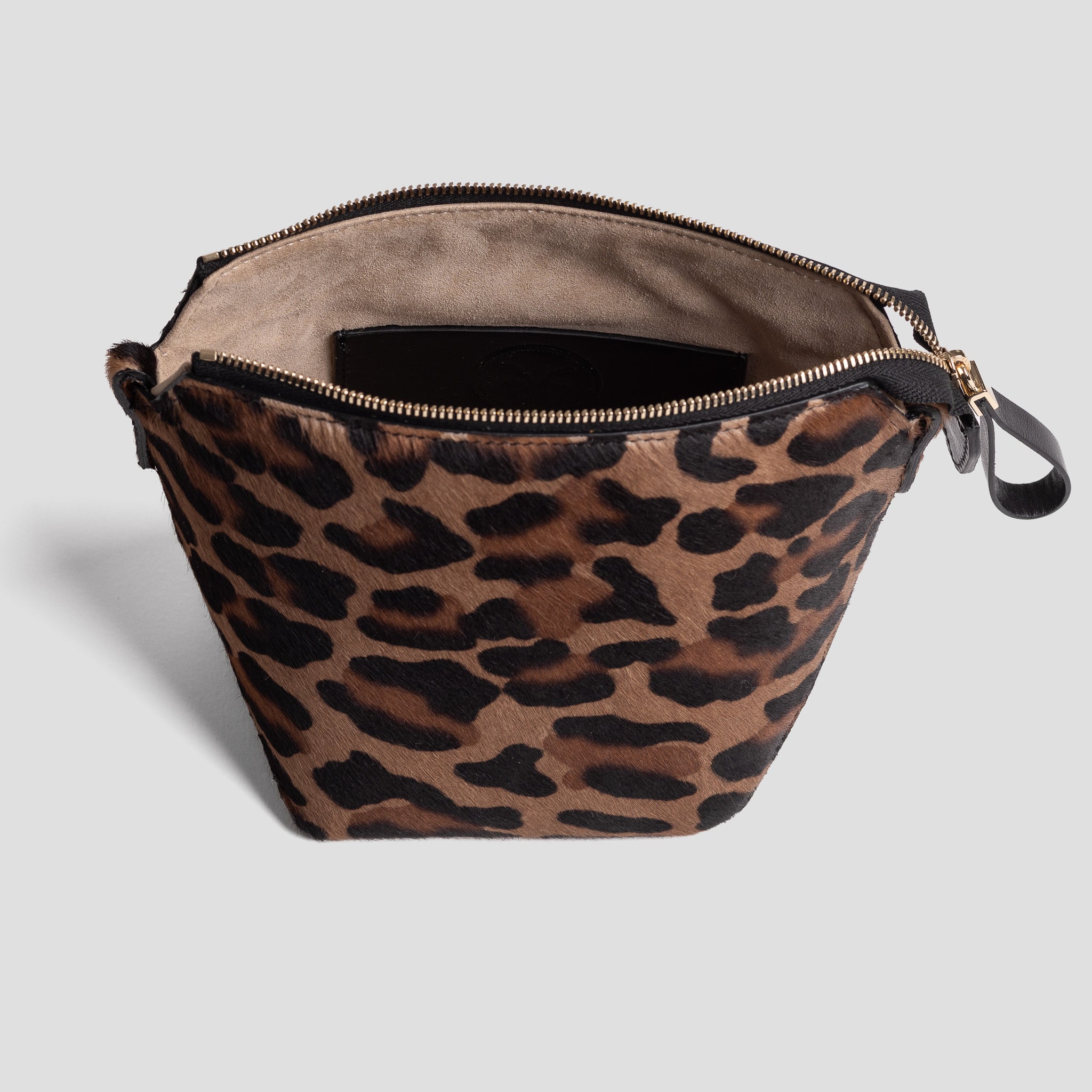 Trousse maquillage | cuir façon poulain léopard