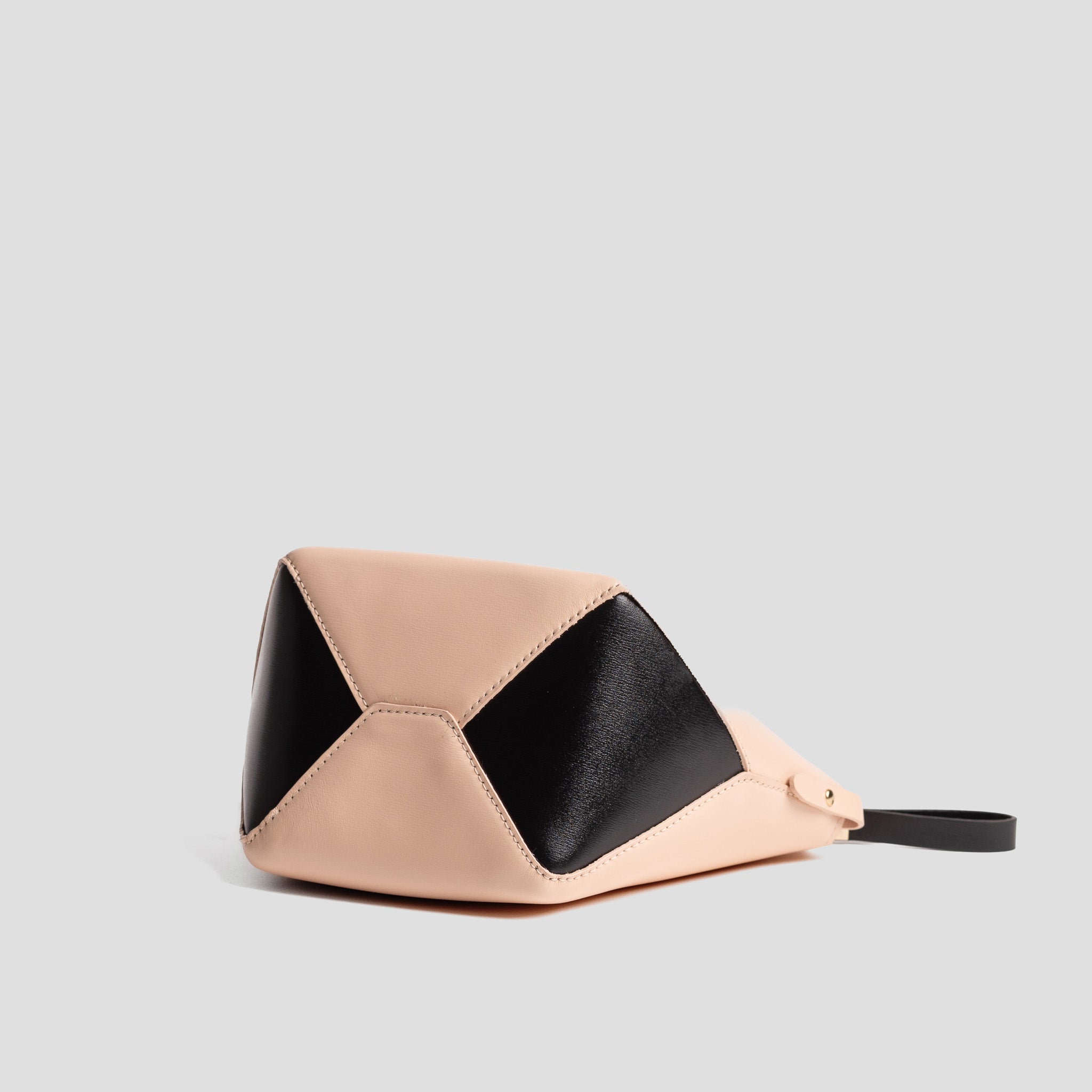 Trousse maquillage | cuir nude et noir