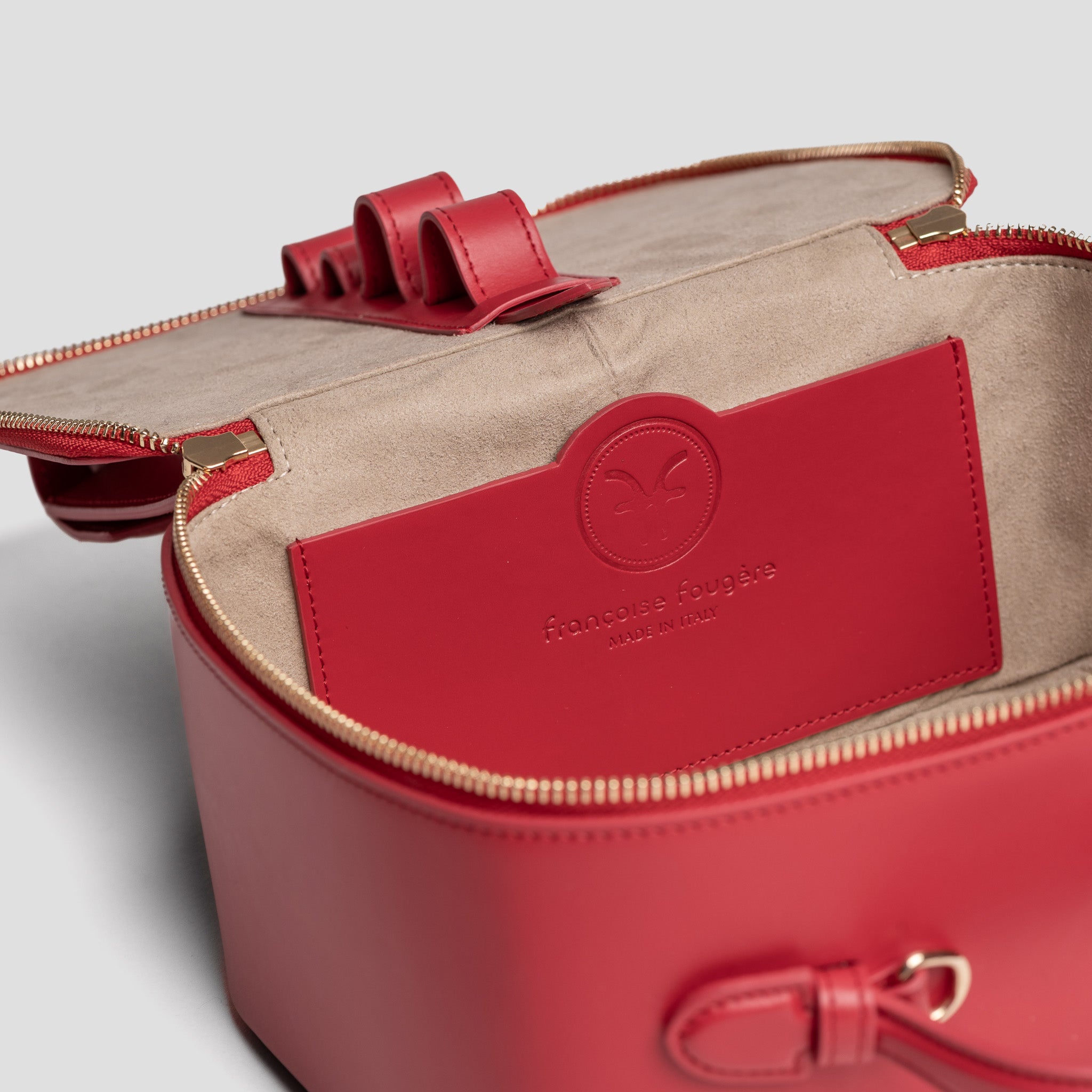 Vanity case | cuir lisse rouge lipstick