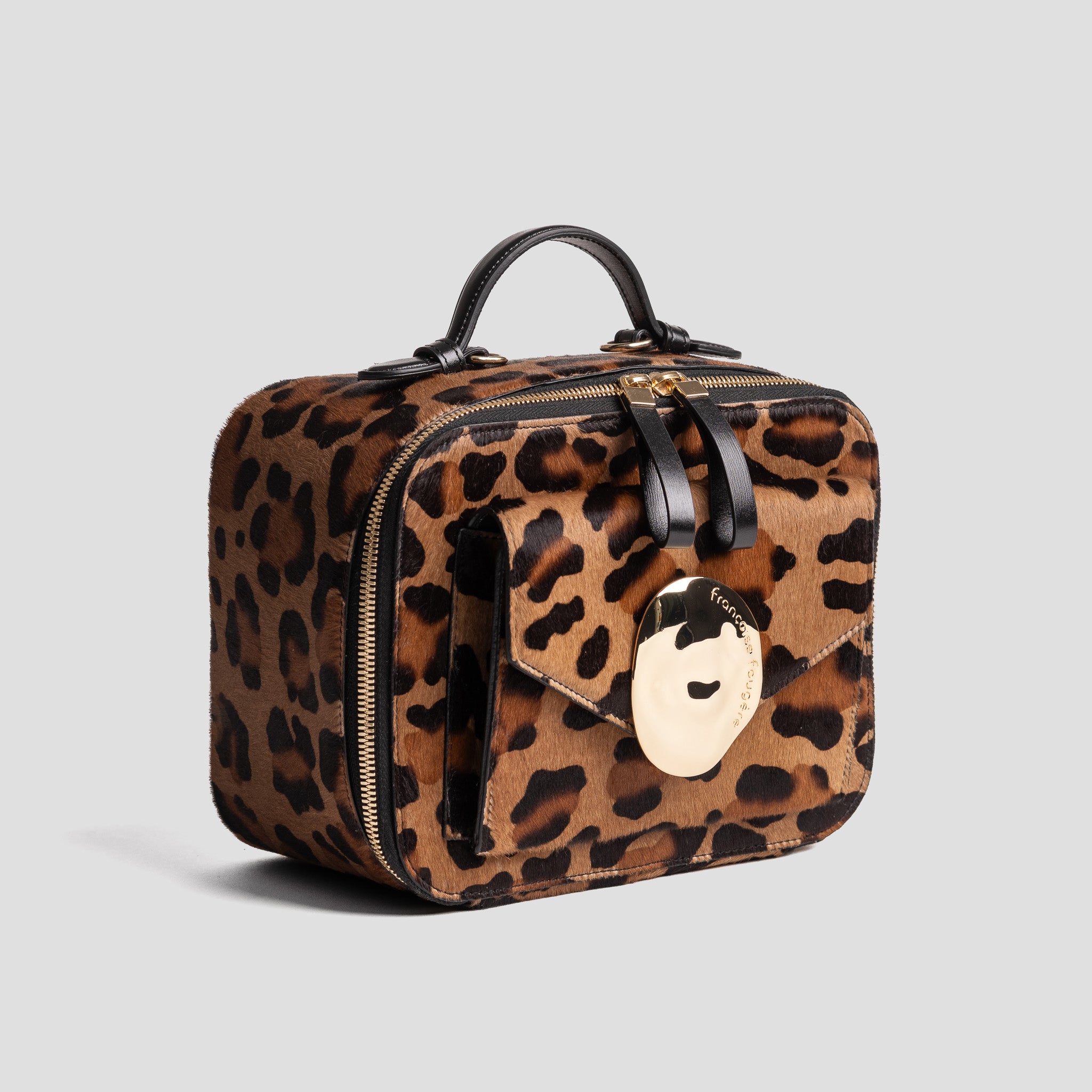 Vanity case | cuir façon poulain léopard