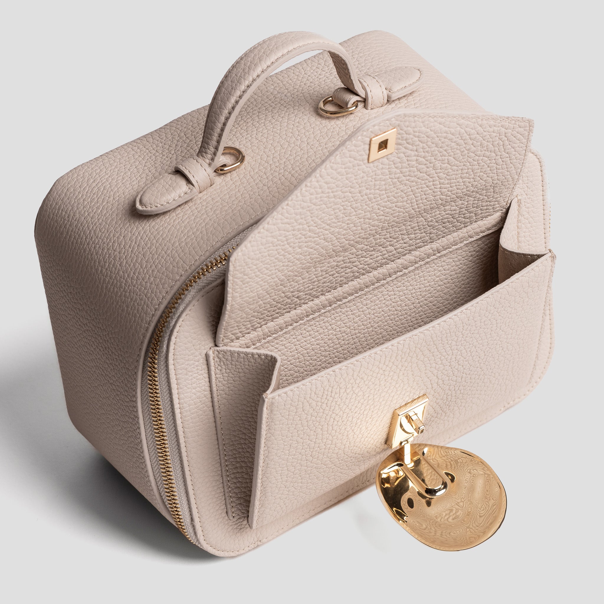 Vanity case | cuir grainé crème