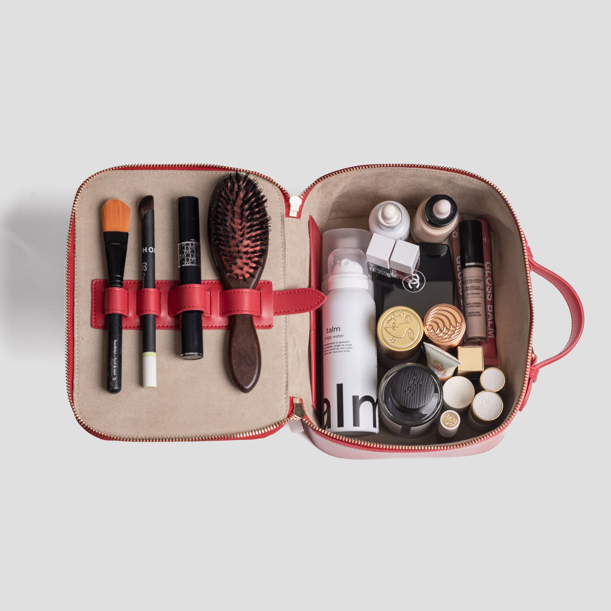 Vanity case | cuir lisse rouge lipstick
