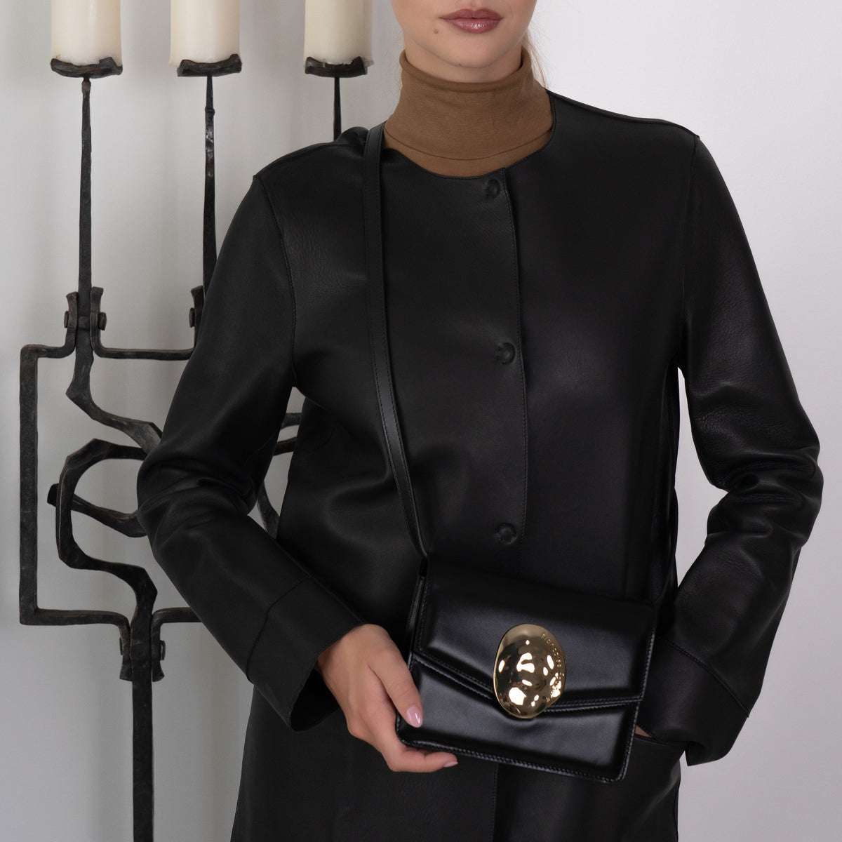 Appolonia | cuir lisse noir