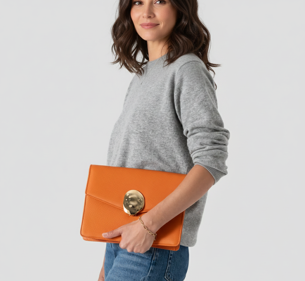 Artémis flat | cuir grainé orange | Coloris en Edition Limitée